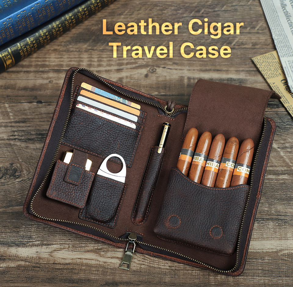 Leather Cigar Tracel Case AB03