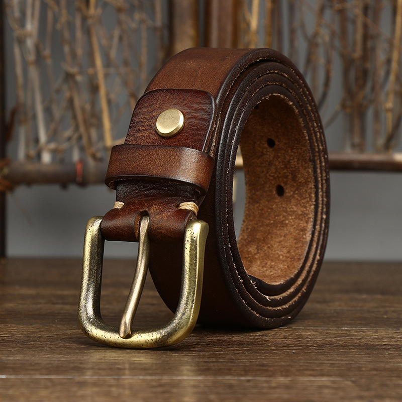 Vintage Genuine Leather Belt Wide 3.3CM B65-KKICO