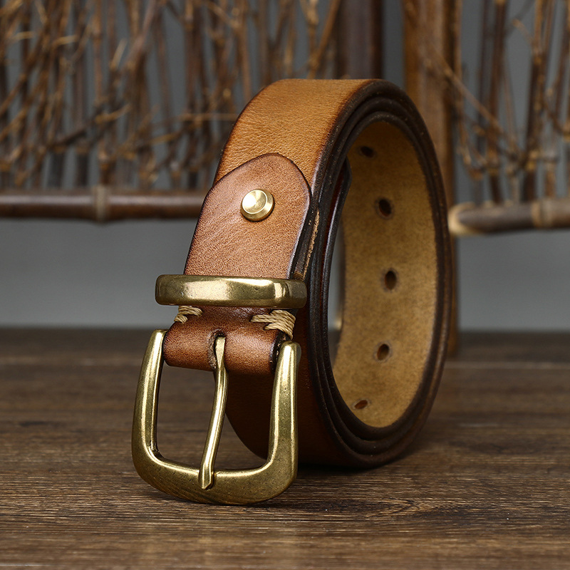 Vintage Genuine Leather Belt Wide 3.3CM B66-KKICO