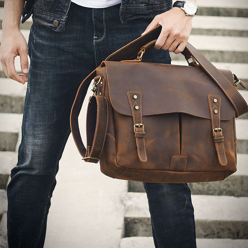 Genuine Leather Vintage Handbag Messenger Bag VB10-KKICO