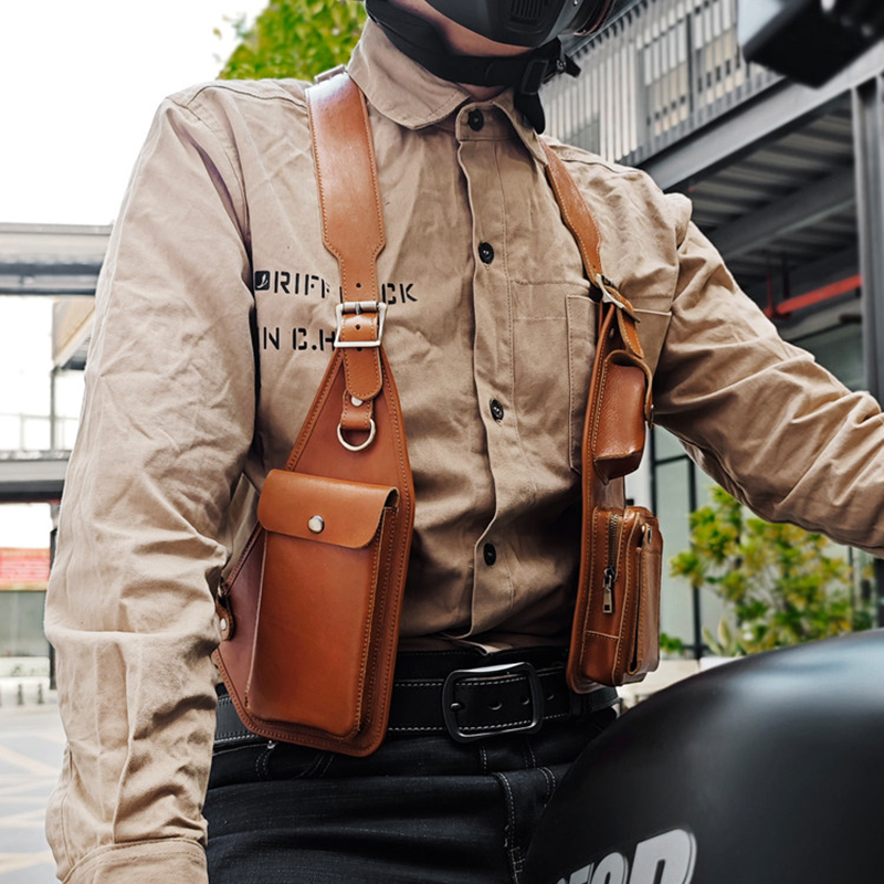 Vintage Leather Shoulder Harness Bag VB34