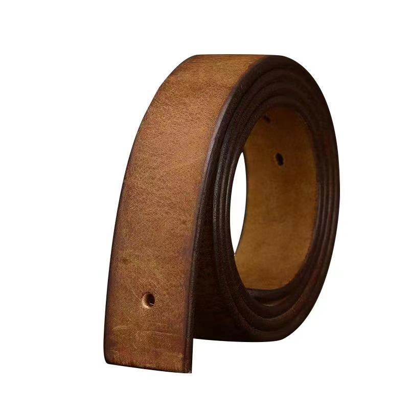 Full-Grain Leather Belt Strap Without Buckle - 3.8CM Wide Replacement Belt