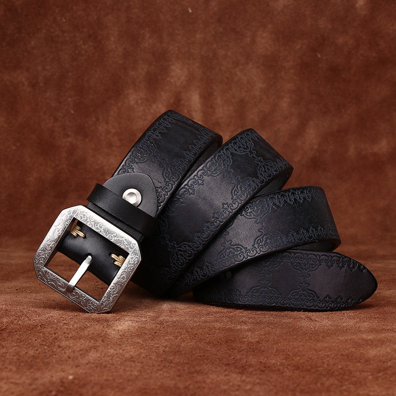 Vintage Genuine Leather Belt Wide 3.8CM B67