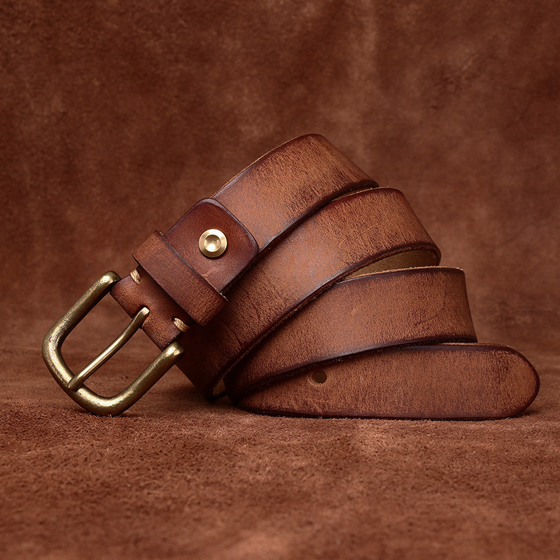 Vintage Genuine Leather Belt Wide 3.3CM B78-KKICO