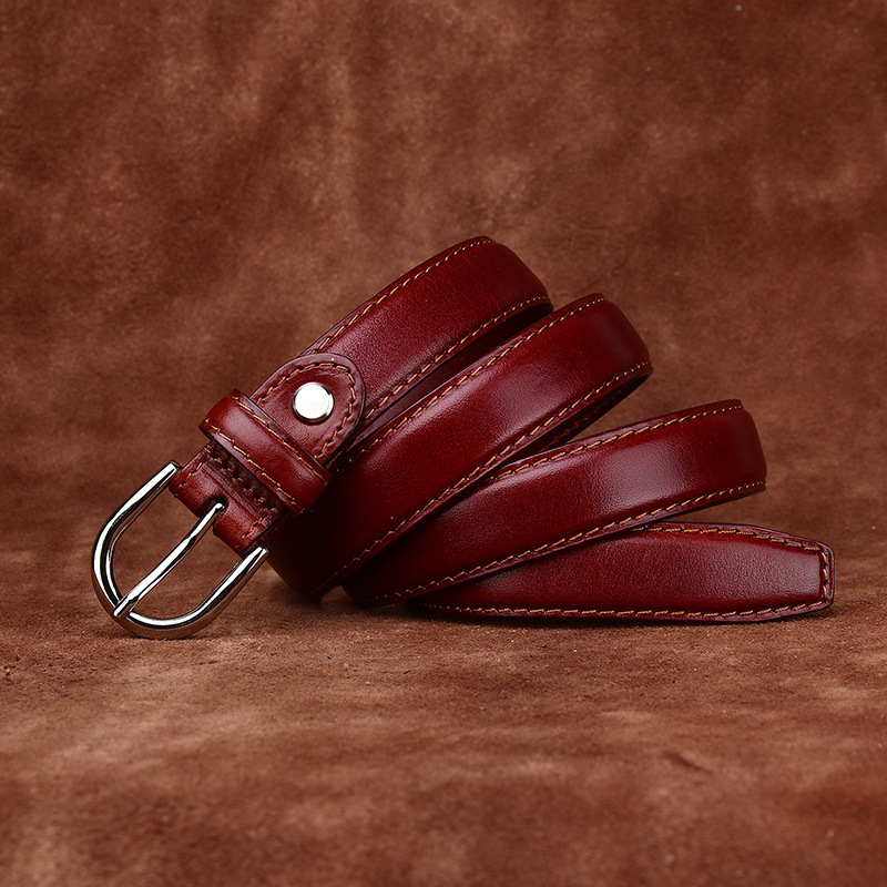 Minimalist Genuine Leather Belt for Women Wide 2.4CM B81-KKICO