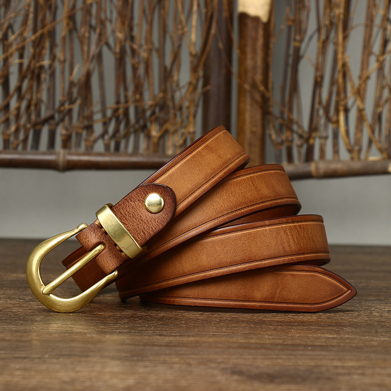 Vintage Genuine Leather Belt Wide 2.4CM B83-KKICO