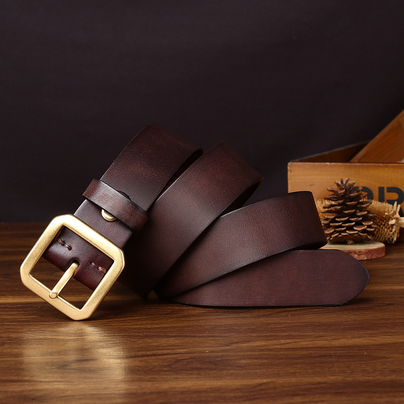 Vintage Genuine Leather Belt Wide 3.8CM B84-KKICO