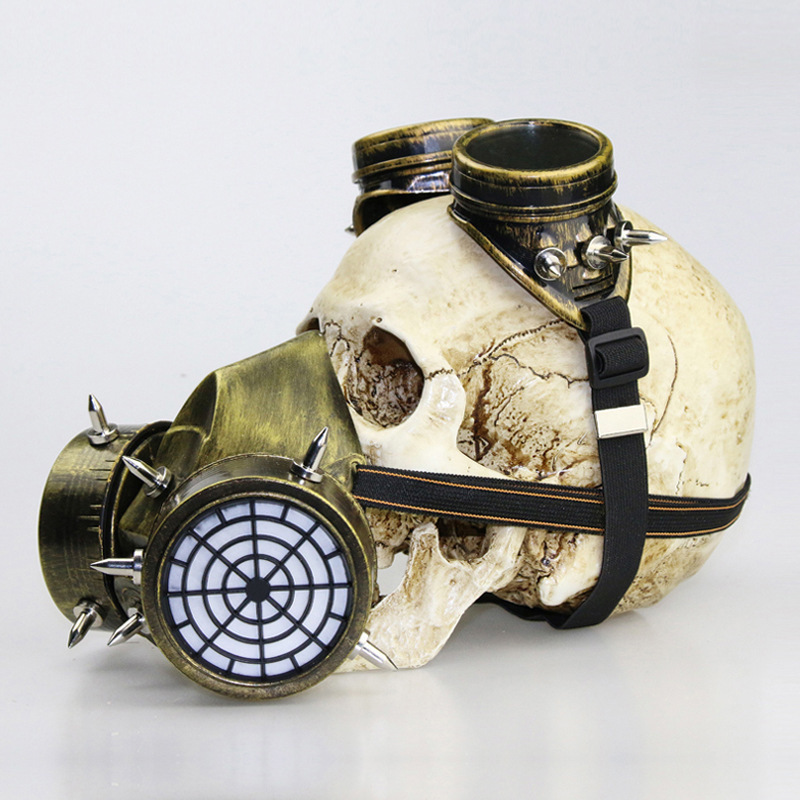 Steampunk Gas Mask with Goggles for Halloween Cosplay