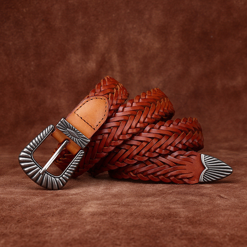 Hand-woven Genuine Leather Belt 3.0cm B15