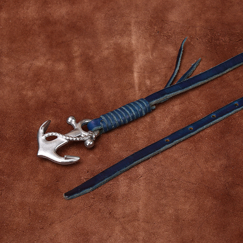 Ins-style Embossed Genuine Leather Belt 0.8cm Wide B28