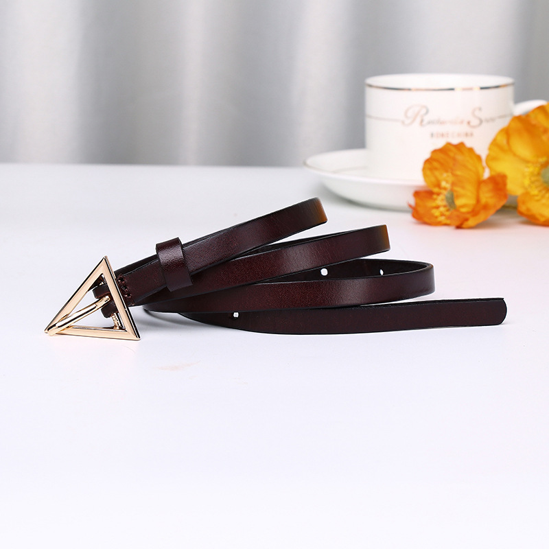 Versatile Waist-cinching Genuine Leather Belt 1.0cm Wide B30