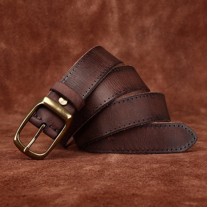 Rustic Leather Everyday Belt Wide 3.3CM  B31