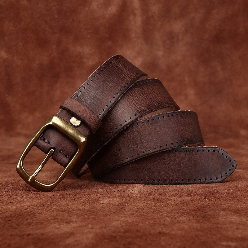 Rustic Leather Everyday Belt Wide 3.3CM  B31