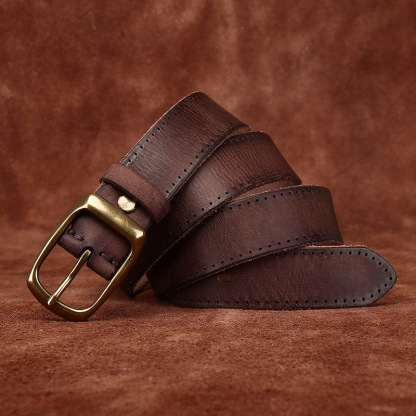 Rustic Leather Everyday Belt Wide 3.3CM  B31