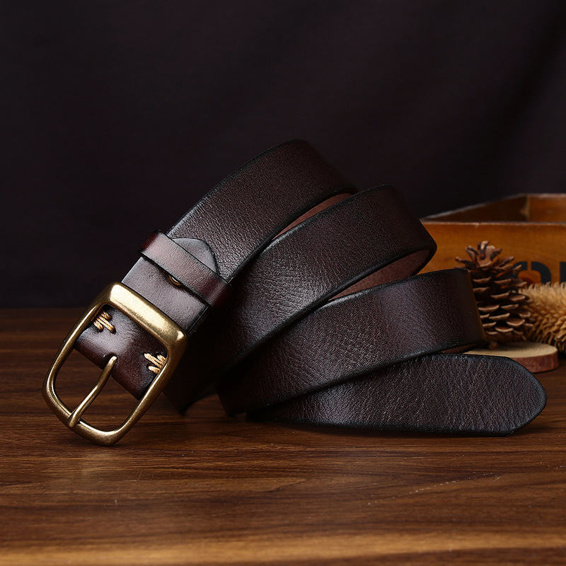 Rustic Leather Everyday Belt Wide 3.3CM  B32