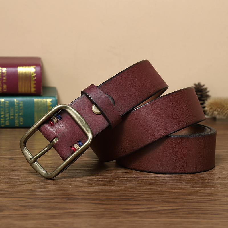 Vintage Casual Genuine Leather Belt Wide 3.8CM B39