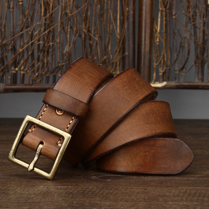 Washed Distressed Genuine Leather Belt Wide 3.8CM or 4.1CM B52