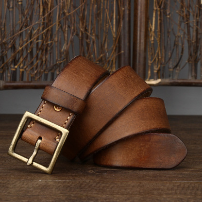 Washed Distressed Genuine Leather Belt Wide 3.8CM or 4.1CM B52