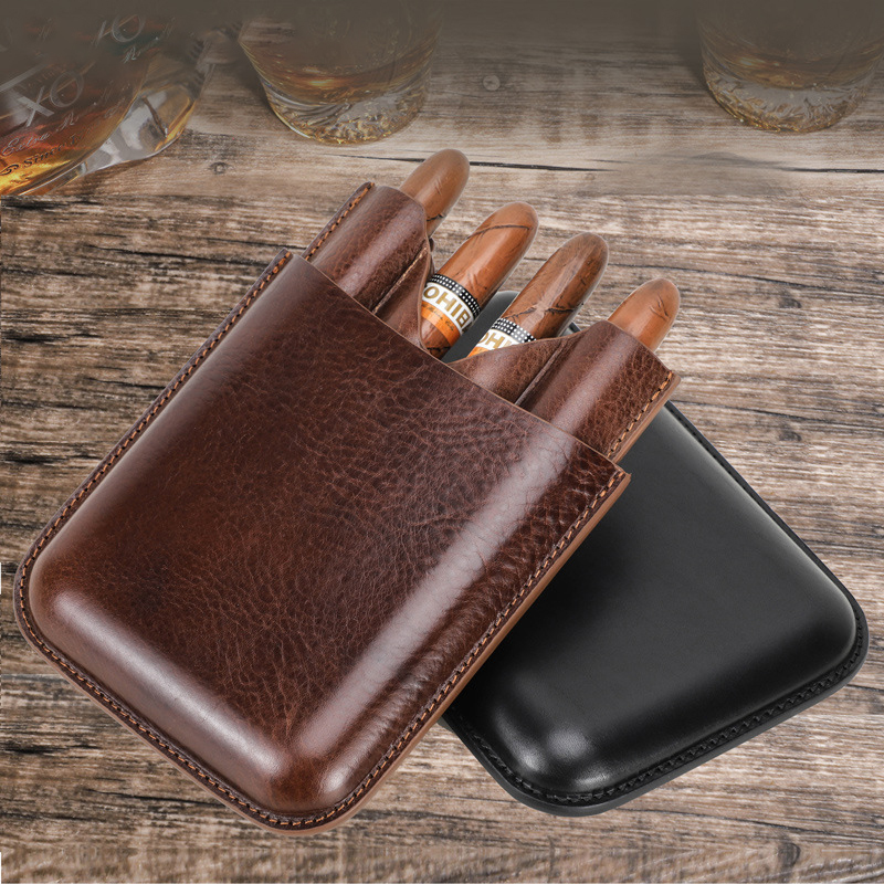 Portable Travel Leather Cigar Case AB08