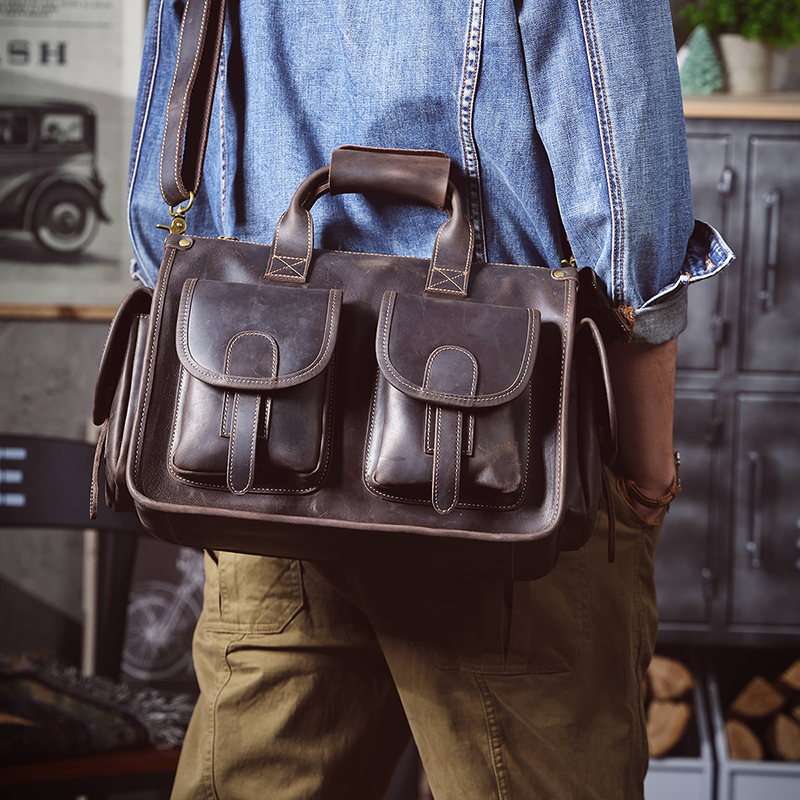 Genuine Leather Vintage Handbag Messenger Bag VB09-KKICO