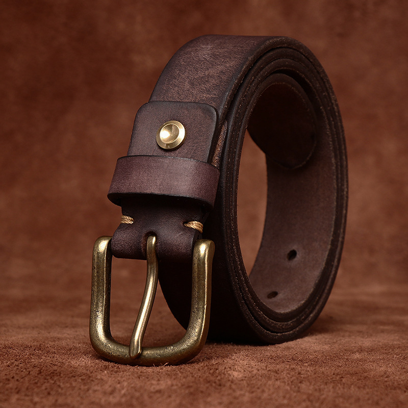 Vintage Genuine Leather Belt Wide 3.3CM B78-KKICO