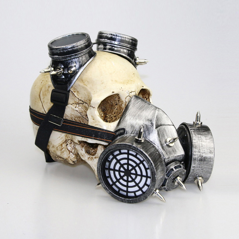 Steampunk Gas Mask with Goggles for Halloween Cosplay