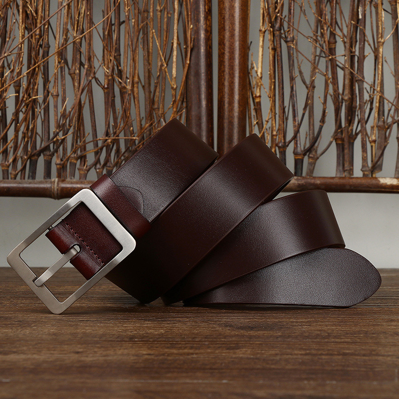 Leather Belt with Titanium Buckle – 3.8cm Wide