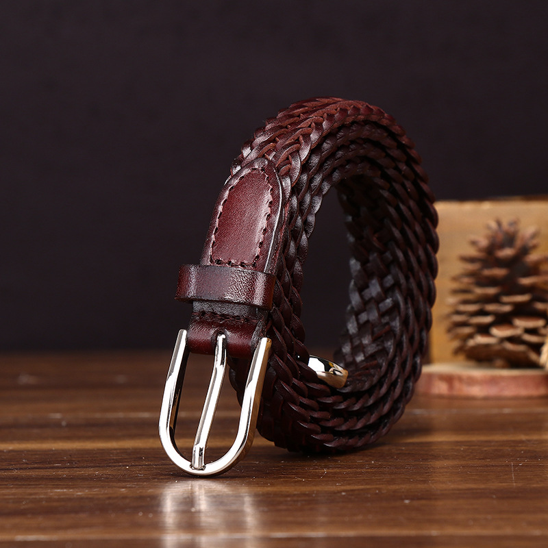 Hand-woven Genuine Leather Belt 2.2cm Wide B18-KKICO