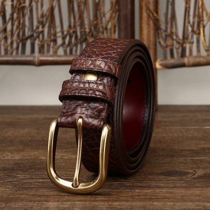 Dual-Sided Leather Belt 3.8cm Wide B26