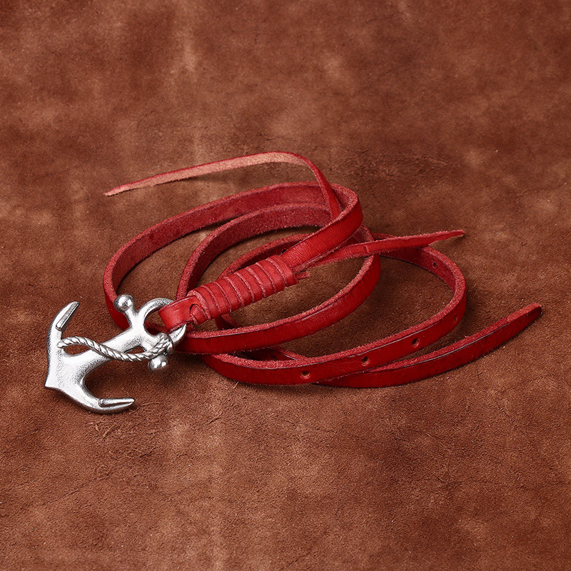 Ins-style Embossed Genuine Leather Belt 0.8cm Wide B28