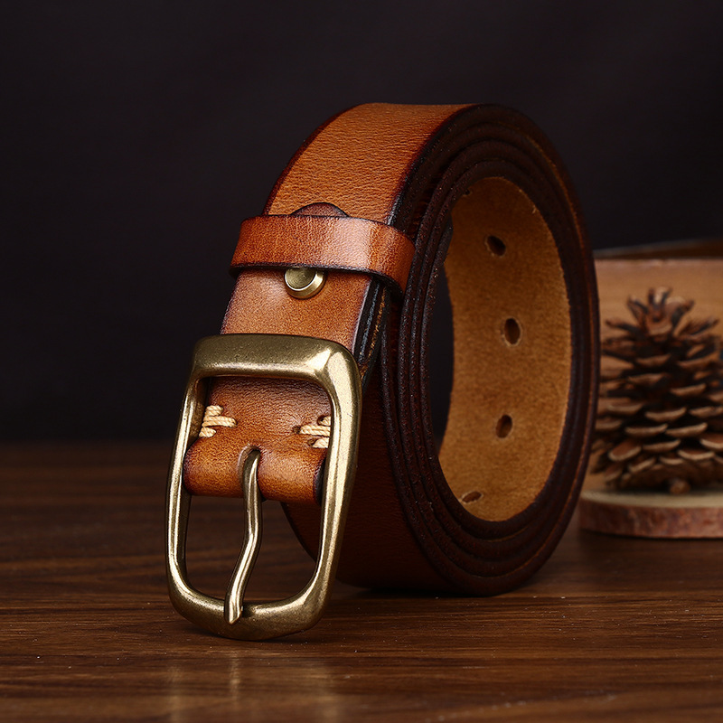 Rustic Leather Everyday Belt Wide 3.3CM  B32