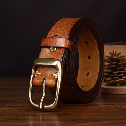 Rustic Leather Everyday Belt Wide 3.3CM  B32