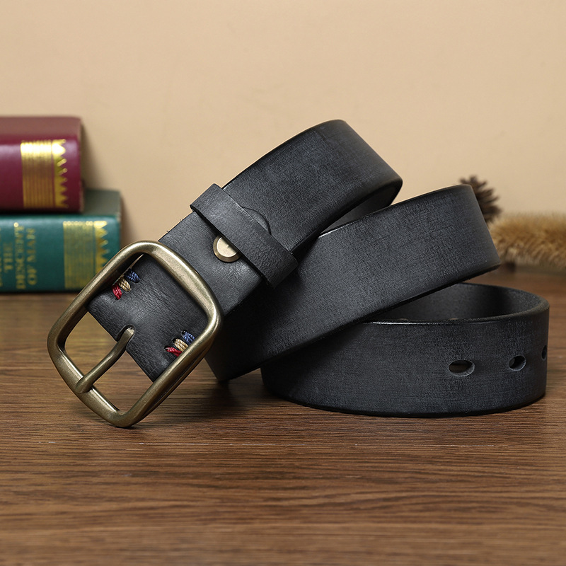 Vintage Casual Genuine Leather Belt Wide 3.8CM B39