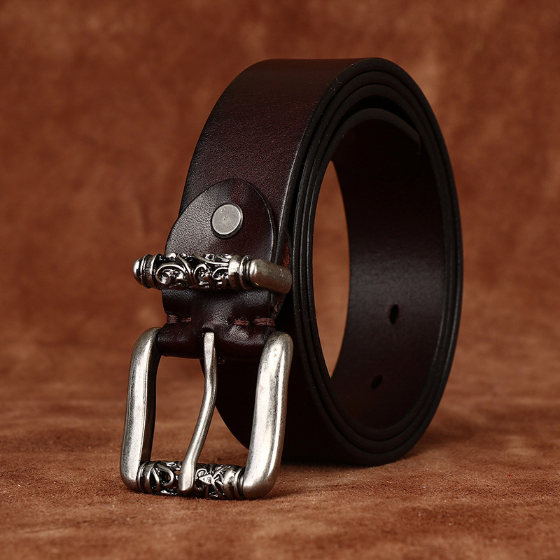 Vintage Genuine Leather Belt Wide 3.3CM B44