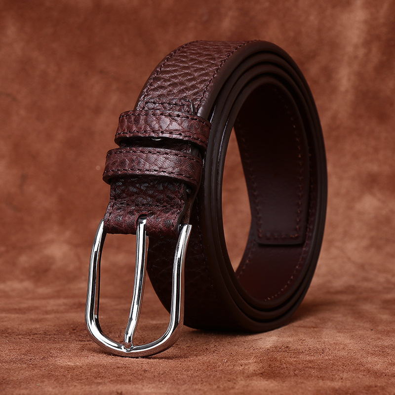 Reversible Genuine Leather Business Belt Wide 3.3CM B45