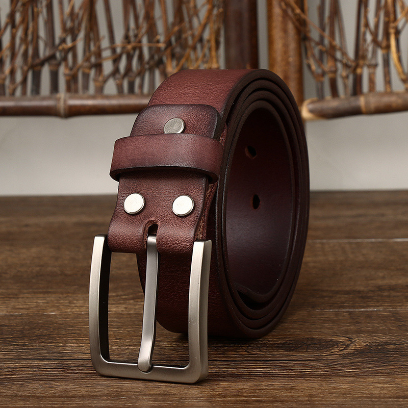 Simple Retro Genuine Leather Belt Wide 3.8CM B48