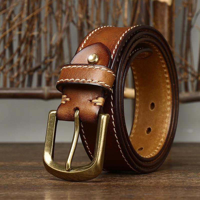 Vintage Versatile Genuine Leather Belt Wide 3.8CM B50-KKICO