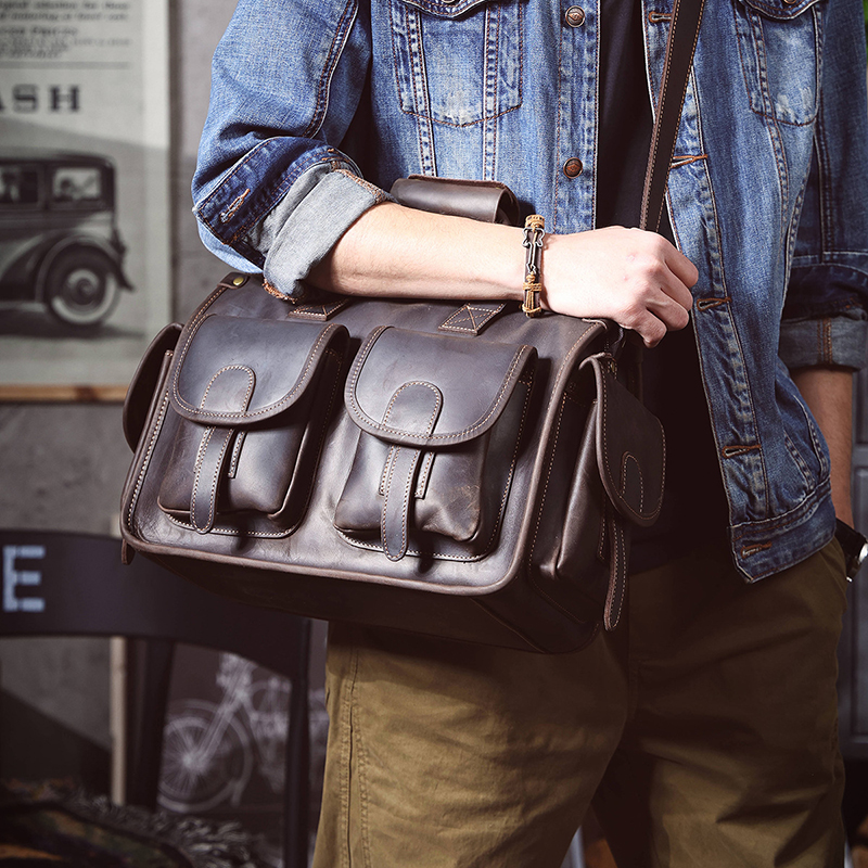 Genuine Leather Vintage Handbag Messenger Bag VB09-KKICO