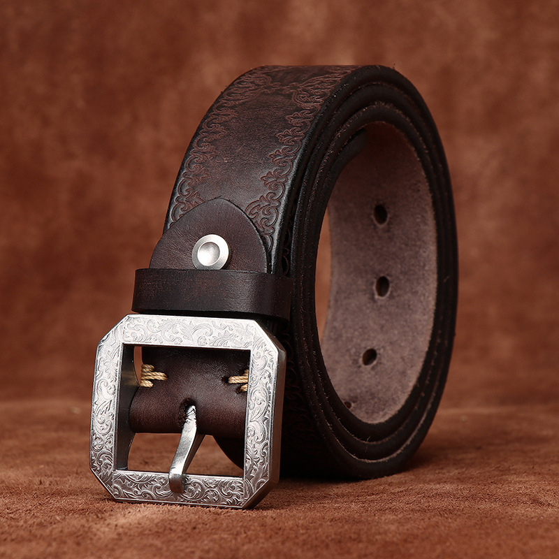 Vintage Genuine Leather Belt Wide 3.8CM B67-KKICO