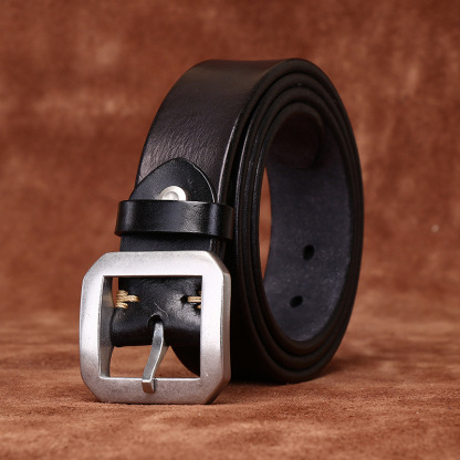 Vintage Genuine Leather Belt Wide 3.8CM B68