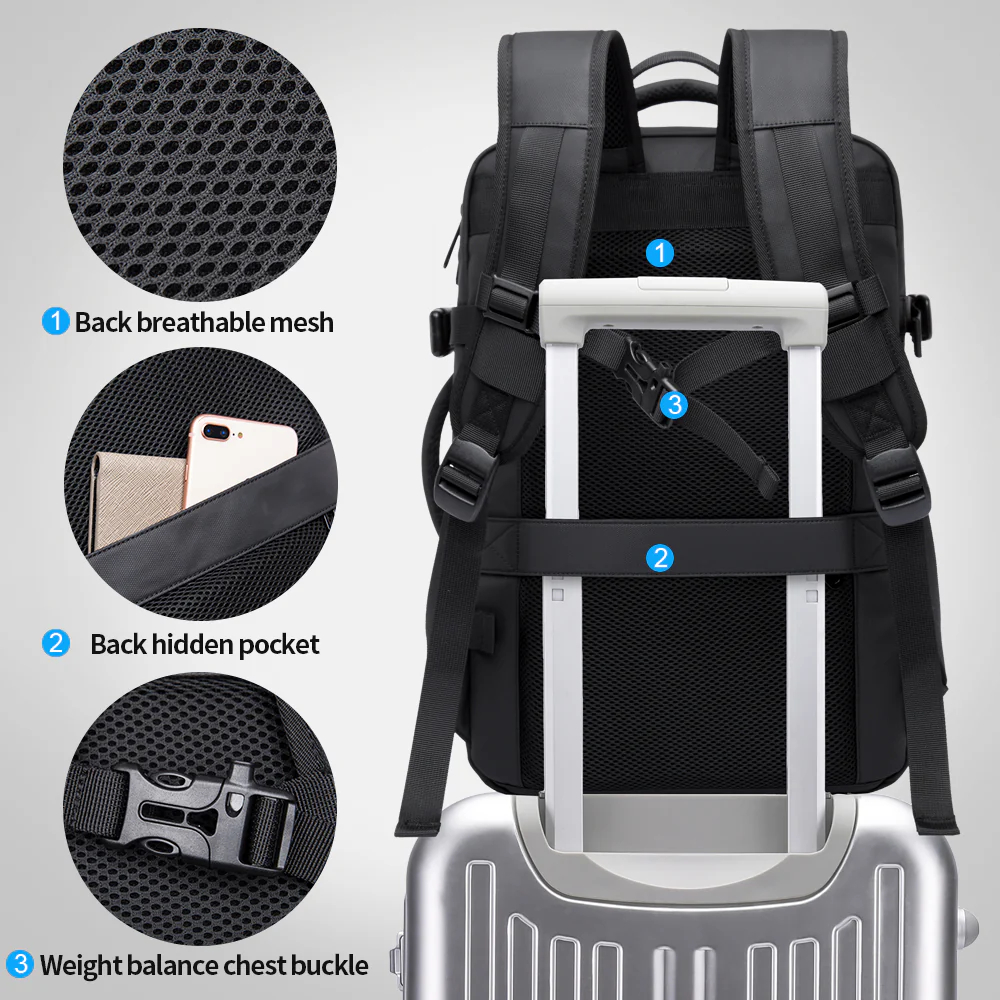 Pro-Carry Waterproof Expandable Backpack: Flight-Approved Travel Gear