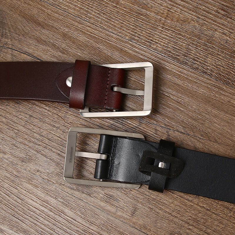 Leather Belt with Titanium Buckle – 3.8cm Wide