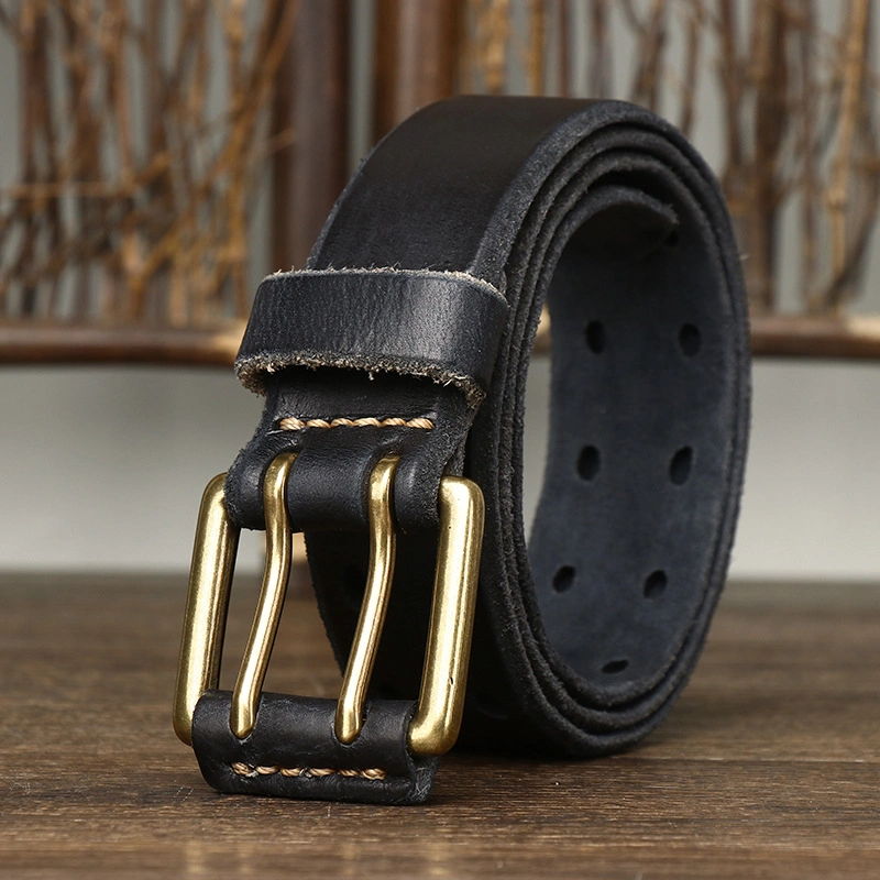 Heritage Full-Grain Leather Belt with Brass Buckle | 3.8cm Wide
