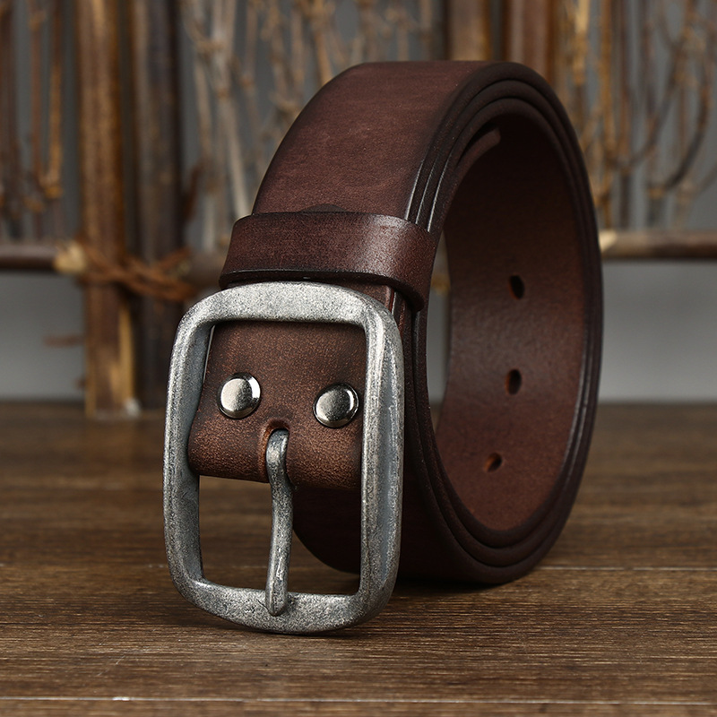 Vintage Distressed Genuine Leather Belt Wide 3.8CM  B36-KKICO