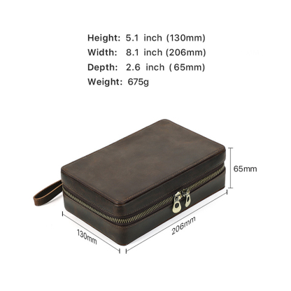 Portable Travel Leather Cigar Case AB06