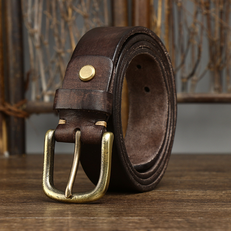 Vintage Genuine Leather Belt Wide 3.3CM B65-KKICO