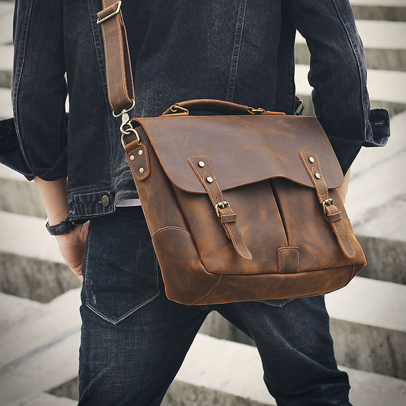 Genuine Leather Vintage Handbag Messenger Bag VB10-KKICO
