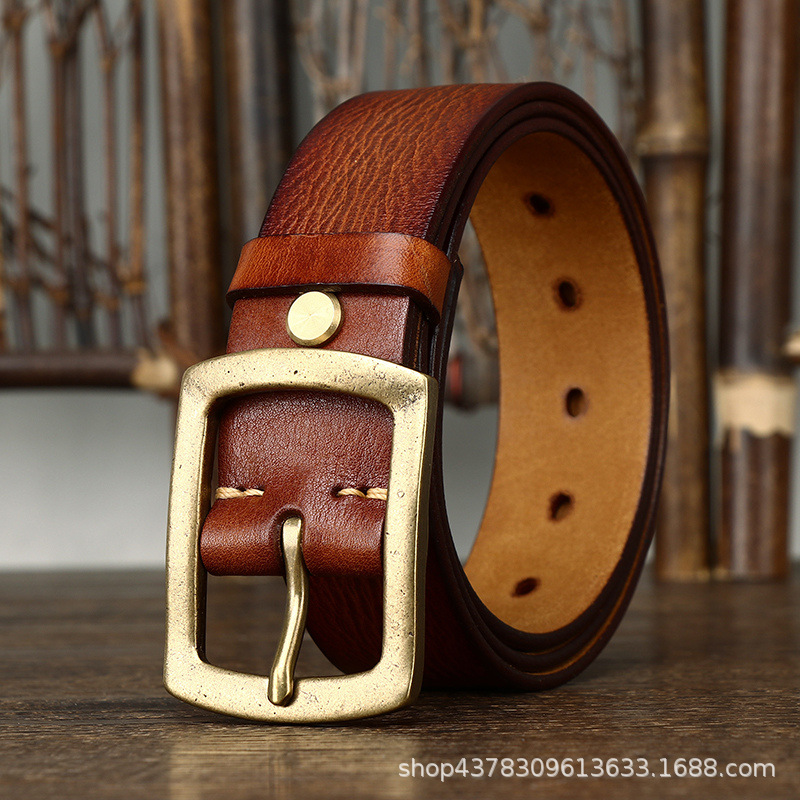 Vintage Genuine Leather Belt Wide 3.8CM B70