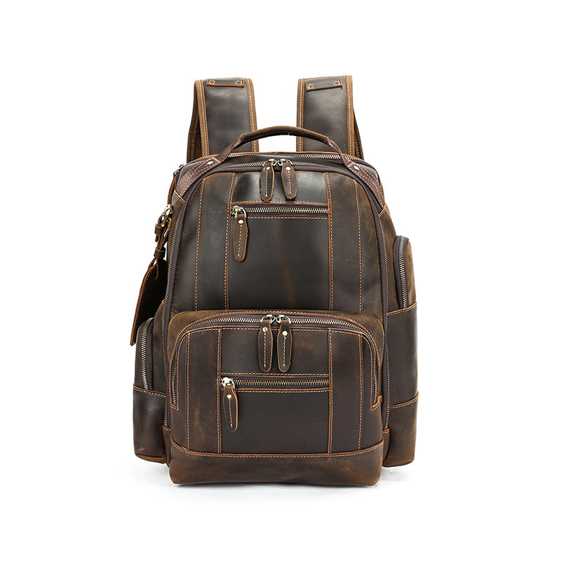 Vintage Cowhide Leather Travel Backpack VB00