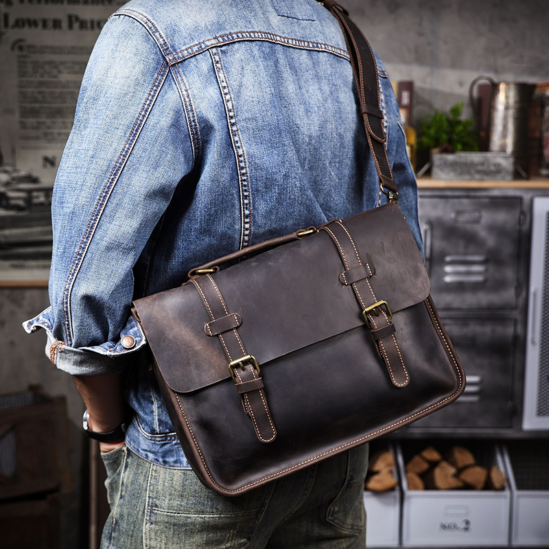 Genuine Leather Vintage Messenger Bag VB32